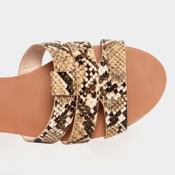 New Simmi Snake Cutout Sliders Sandals 8 - Picture 2 of 6